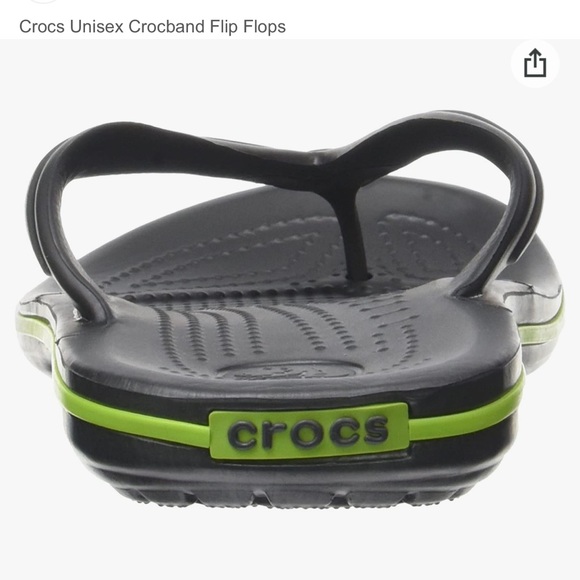 Crocs Crocband Flip Flops in Graphite/Volt Green - Picture 5 of 10
